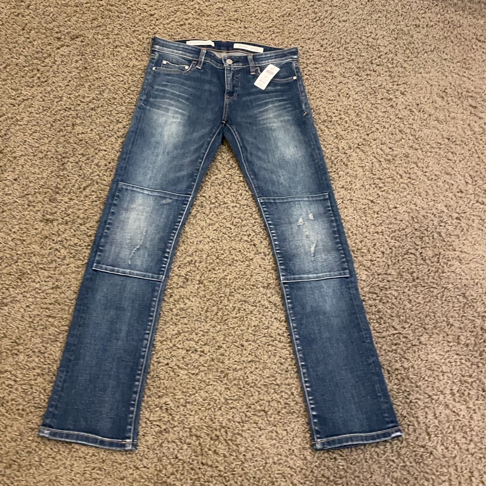 Blue Slim Pilcro Parallel Cargo Jeans